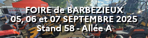 Foire Expo de BARBEZIEUX 2025 - HERRIBERRY Motoculture<br />Votre partenaire côté jardin !<br />7 agences à votre service en Nouvelle Aquitaine