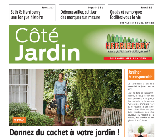 Catalogue printemps 2020 - HERRIBERRY Motoculture<br />Votre partenaire côté jardin !<br />7 agences à votre service en Nouvelle Aquitaine